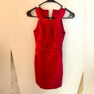 DAVID’S BRIDAL CHRISTMAS RED COCKTAIL DRESS SIZE 2 BARELY USED!!!